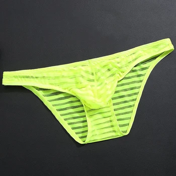 

Men's Sexy Transparent Briefs Thong Mesh Thin Low Waist Underwear Summer Men's Ice Silk Transparent Briefs