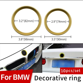 

10pcs for E60 E90 F10 F30 F15 E91 E92 E89 E85 Car Head Hood Emblem Cap Front Bonnet Badge Rear Trunk Emblem Decoration Ring