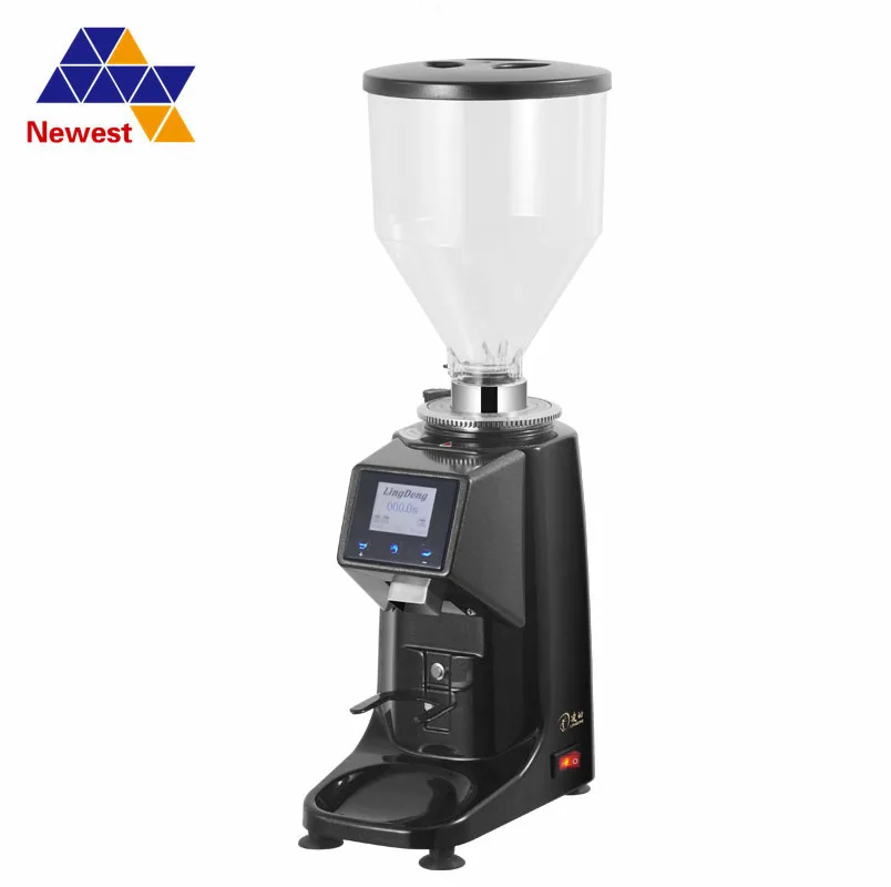 Commercial 350W Coffee Grinder Burr Mill Machine ABS Hopper Aluminum Body 110V 