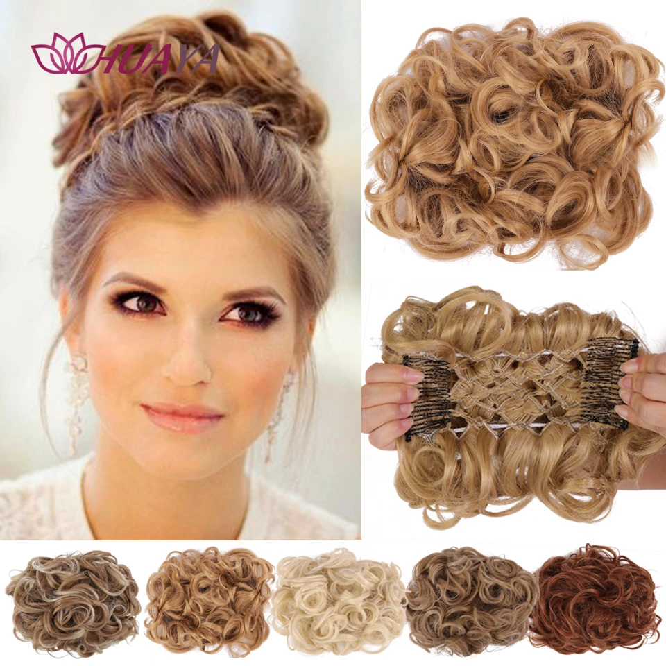 Synthetic Clip Hair Bun Pieces | Messy Bun Hair Pieces Natural - Curly  Chignon Messy - Aliexpress