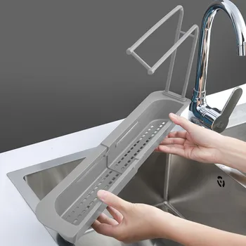 

Telescopic Sink Rack Holder Expandable Storage Drain Basket Home Dish Drainer Washing Sink Drying Rack Kitchen Accessories