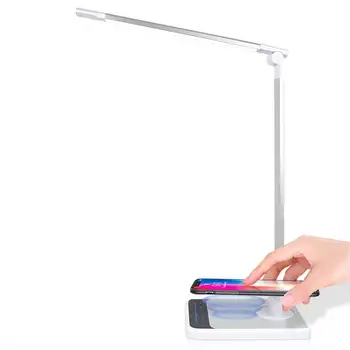 

LED Desk Lamp Hand Sweep Wireless Charging 18W Dimmable Touch Control 4 Modes 6 Levels Eye-Caring LED Table Lamps For Reading