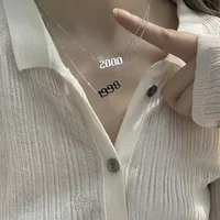 Stainless Steel 1980-2021 Birth Year Necklaces for Women Men Choker Date Number Pendant Necklace Jewelry Commemorat Gift 2