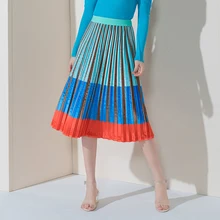 Юбка в складку; сезон осень-зима; стиль; ; юбка; рисунок в полоску; бархатная плиссированная юбка; тонкая юбка