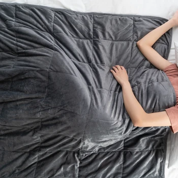 

Weighted Blanket for Adult 12 lbs, 48" x 72" Heavy Blanket with 100% Cotton and Cool Glass Beads for Good Sleep, Fit Twin Size