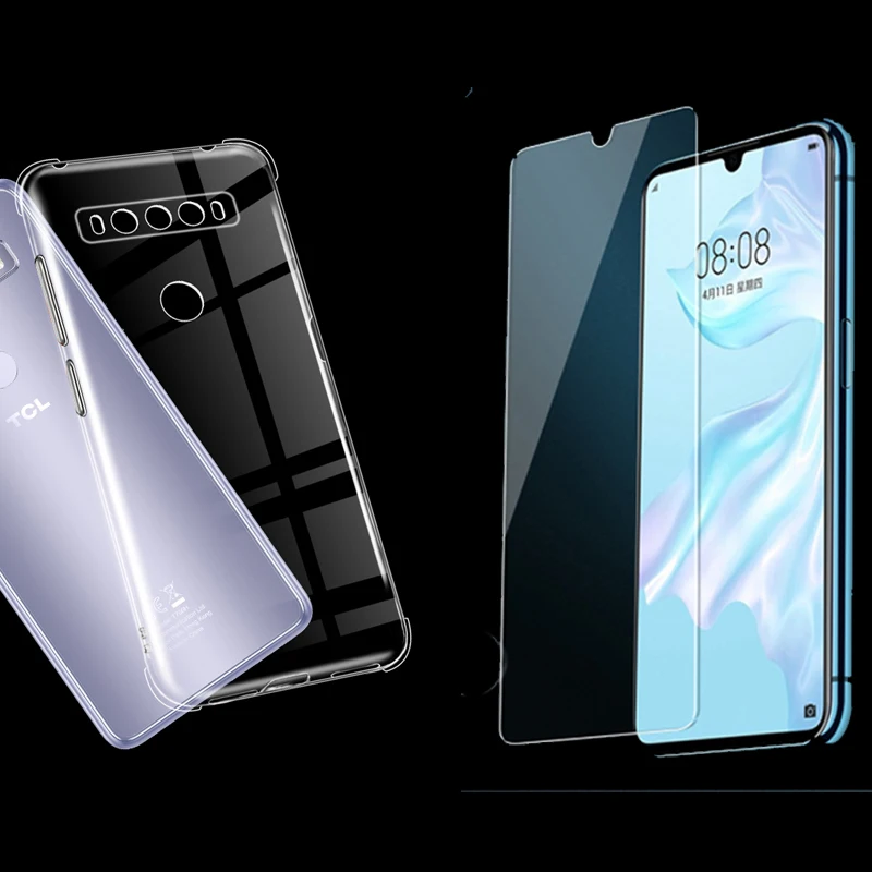 Стекло + силиконовый чехол для TCL 10 SE 6 52 дюйма закаленное стекло Защита экрана T766H