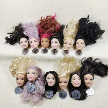 

B44-6 Original Foreign trade South Asia Beauty 1/6 OOAK NUDE doll head mussed hair 17cm for DIY
