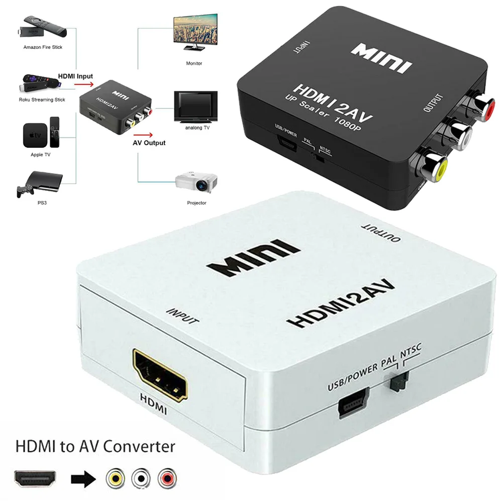 HDMI к RCA AV CVBS компонентный конвертер скалер 1080P адаптер кабель коробка для Monito L/R видео HDMI2AV HD Поддержка NTSC PAL