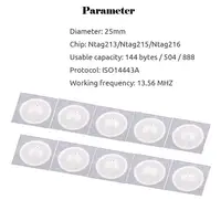 100pcs/Lot NFC Lable Tag Sticker 13.56MHz ISO14443A 213 Stickers Universal Lable Ntag213 RFID for all NFC enabled phones 2