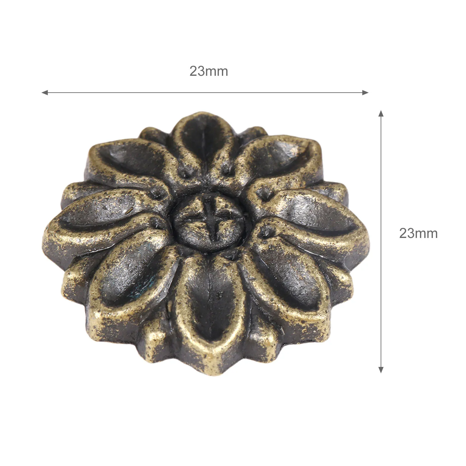 10pcs/lot Vintage Alloy Corners Cabochon Ancient Flower Flatback Alloy Embellishment Patch Scrapbook Decor Wood Jewelry Box 23mm