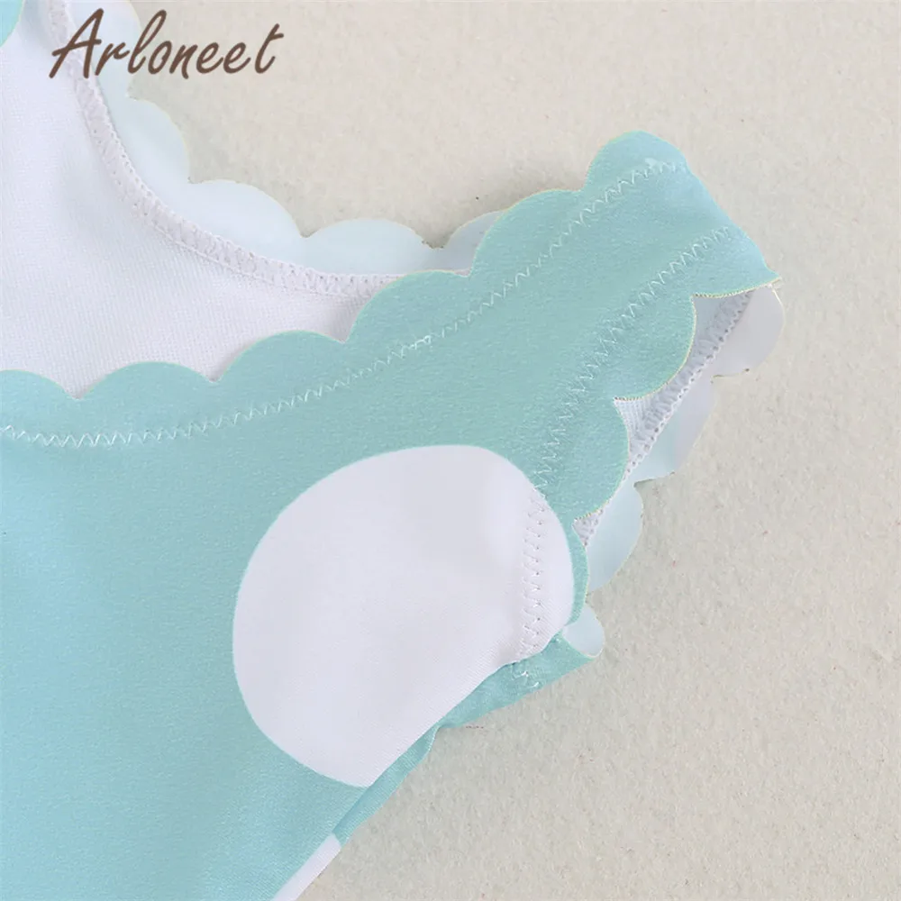 ARLONEET/Коллекция года, детский купальник в горошек для девочек, Цельный Детский купальный костюм, милый комбинезон, купальный костюм для маленьких девочек Pudcoco, для девочек