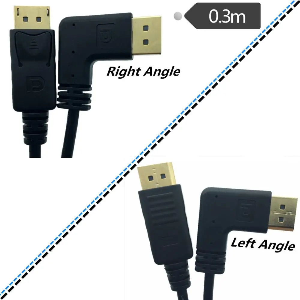 Кабельный удлинитель Display port 90 градусов Папа мама порт дисплея с гнездом для