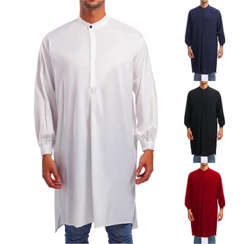 Abaya Thobe Jubba Muslim Islamic Clothing Men Arabic Saudi Arabia Robe Ropa Hombre Kaftan Blouse Arabe Qamis Homme T-shirt Dress