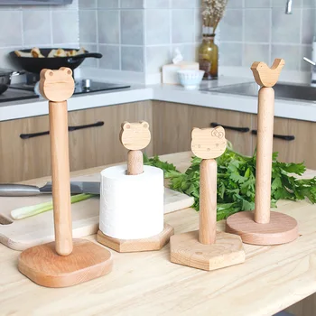 

Creative Wooden Paper Towel Holder Desktop Tissue Paper Holder Home Decor Dining Kitchen Toilet Roll Paper Holder