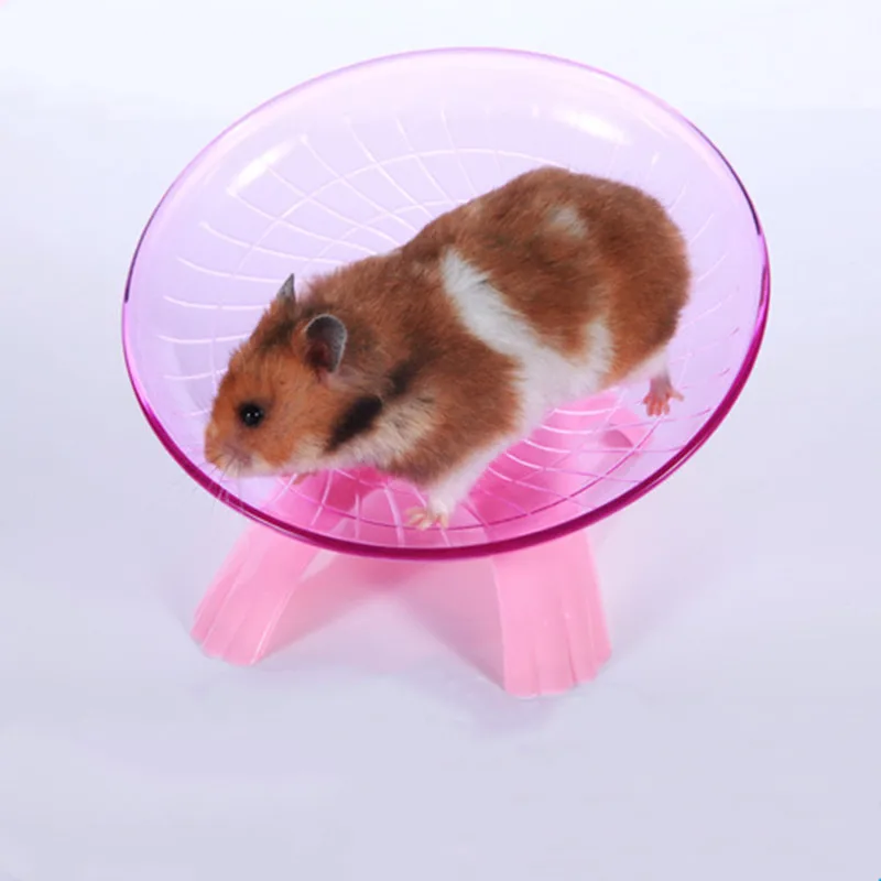Platillo volador para mascotas, rueda de ejercicio para hámster, ratón, disco para correr, accesorios de jaula de juguete