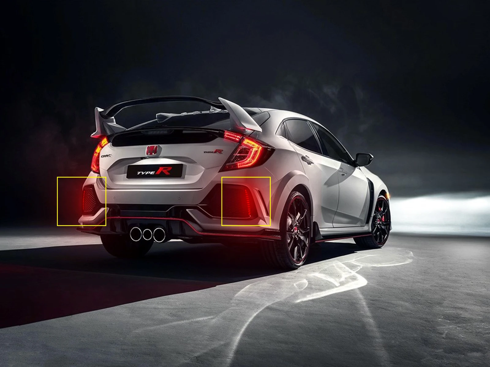 2x для Honda Civic X type R+ Светодиодный отражатель заднего бампера светильник с черными дымчатыми линзами
