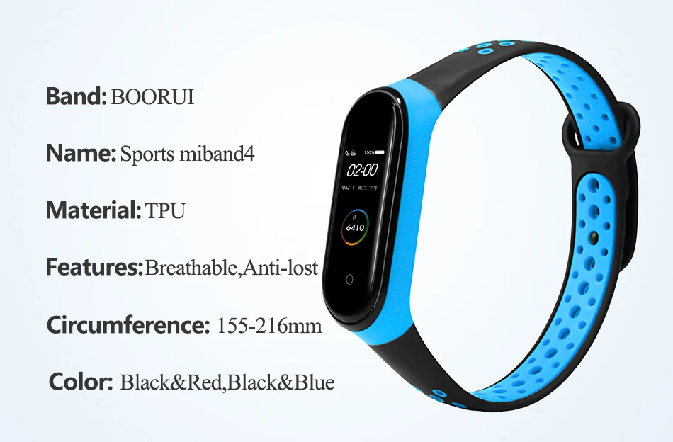 Спортивный ремешок BOORUI mi band 4, удобный ремешок pulseira mi band 4, аксессуары, силиконовый ремешок для xiaomi mi band 4