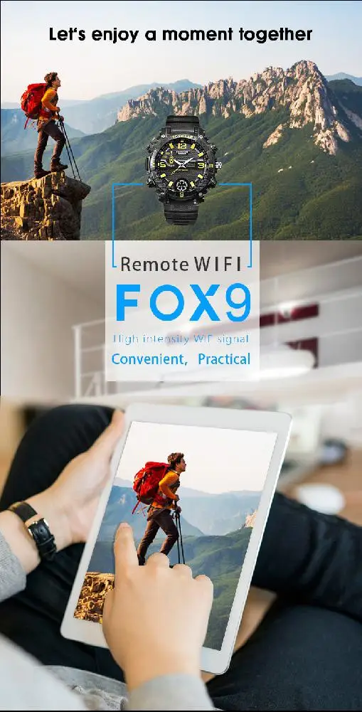 Смарт WiFi часы с Мини 720P HD камера светодиодный светильник подсветка Смарт часы IPX7 водонепроницаемый монитор спортивные часы R25