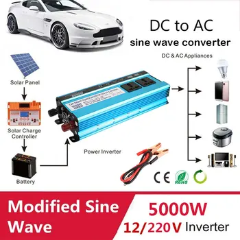 

Solar Power Inverter Converter Portable Car Inverter Transformer Charger 2200W Peak DC12V To AC220V High Performance