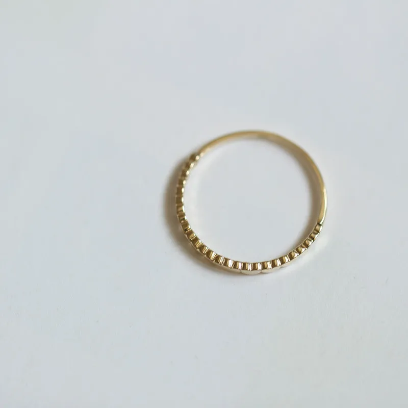 925 Sterling Silver Korean Version Simple Ring Women 14K Plating Gold Heart-shaped Link Tail Ring Jewelry