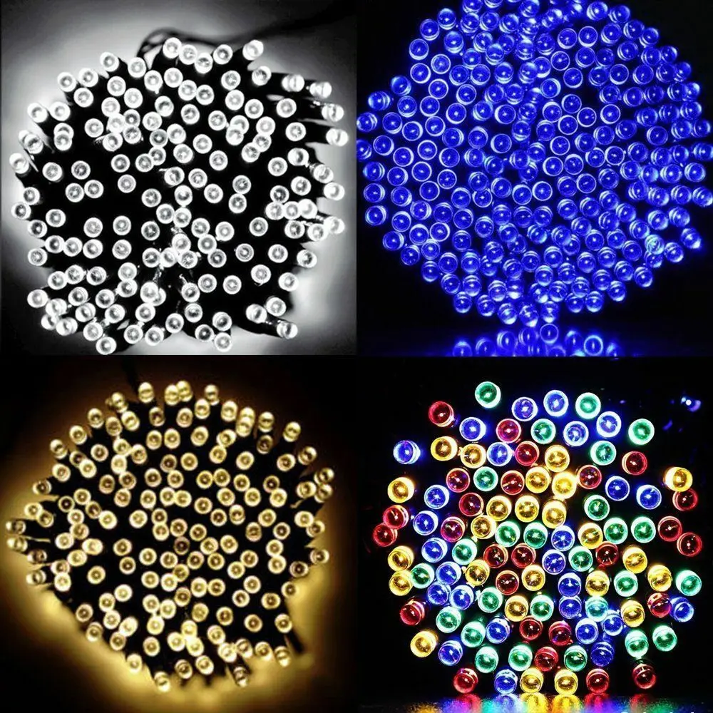 RGB 8 Colors Garland 100 LED Solar Powered Fairy String Light Outdoor Garden Christmas Wedding Party Decoration Lamp Waterproof led light string