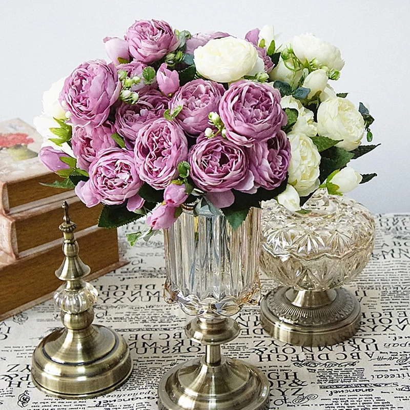 Artificial silk 1 Bunch French Rose Floral Bouquet Fake Flower Arrange Table Daisy Wedding Flowers Decor Party accessory Flores | Дом и сад
