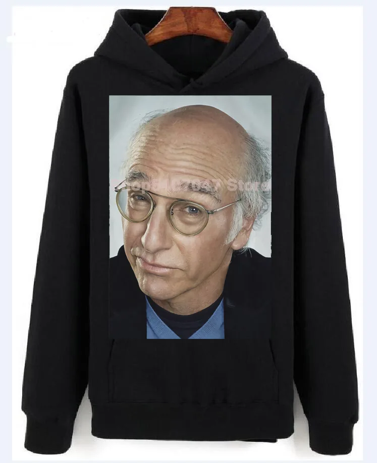 Ларри David-белые толстовки с капюшоном и свитер горячая Распродажа 100% хлопок