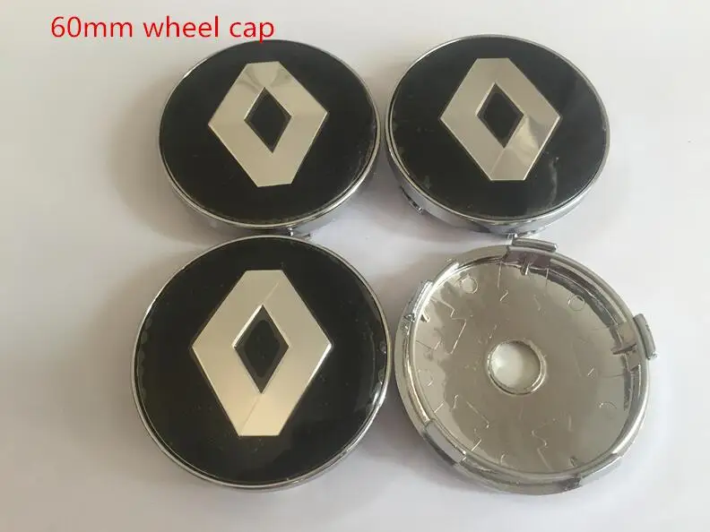 60mm black cap 1 20 шт. 54 56 57 60 65 68 Renault Clio Scenic TwinGo Laguna Megane 2 3 4 центральный колпак на колесо автомобиля значок Пылезащитная Крышка эмблема наклейка - Цвет: 60mm black cap 1