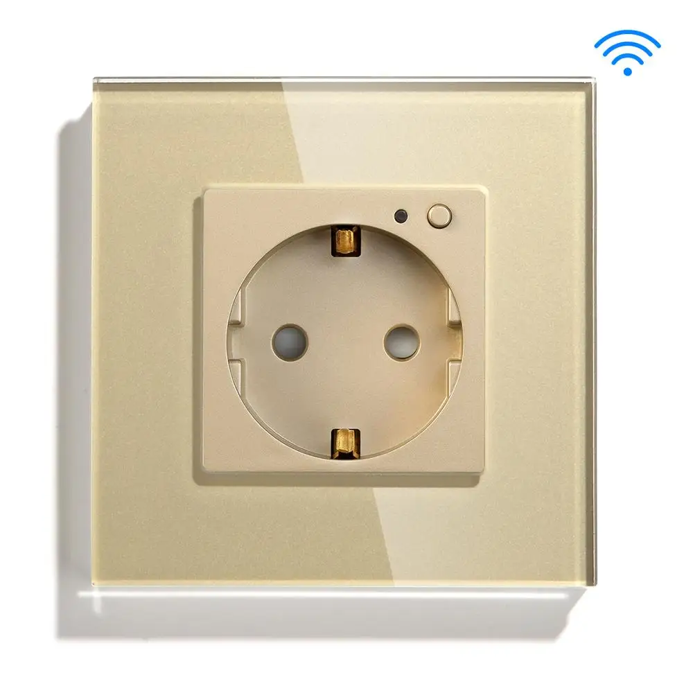 BSEED Wi Fi розетки ЕС Стандартный умный дом улучшение Цвет: белый черный золотистый