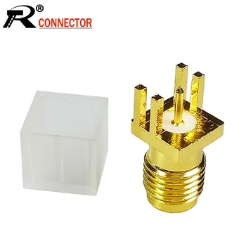

10pcs/lot SMA Female Jack Solder Edge PCB Mount Straight RF Connector Gold Plated SMA-KE 1.7mm Spacing PCB RF Adapter with Cap