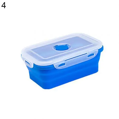 Blue 540ml Силиконовый складной, сворачивающийся для ланча бэнто коробка чаша еда салат контейнер для хранения - Цвет: Blue 540ml
