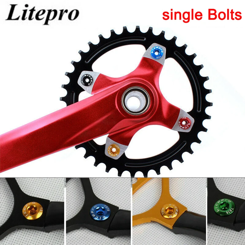 LITEPRO MTB Road Bike Chainring Bolts Cycling Single/Double/Triple Speed 4/5PCS 