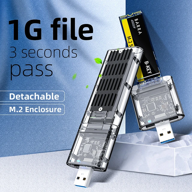Boîtier SSD M2 SATA vers USB 3.0, adaptateur pour PCIE NGFF SATA M / B Key  SSD Disk Box pour 2230/2242/2260/2280mm - AliExpress