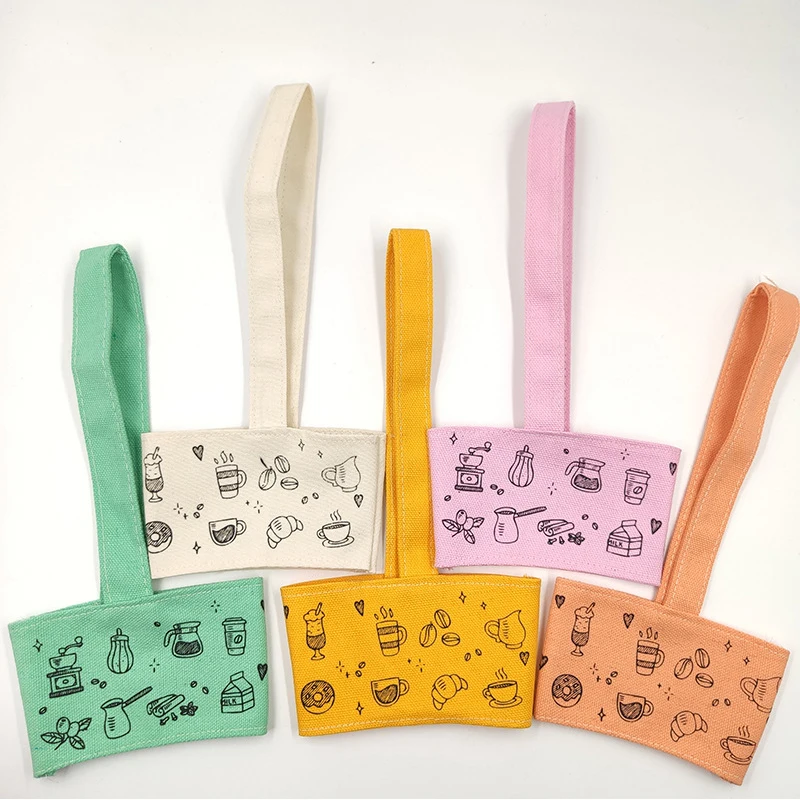 1 шт. Портативная сумка для чашек из чистого хлопка|Бутылки воды и аксессуары