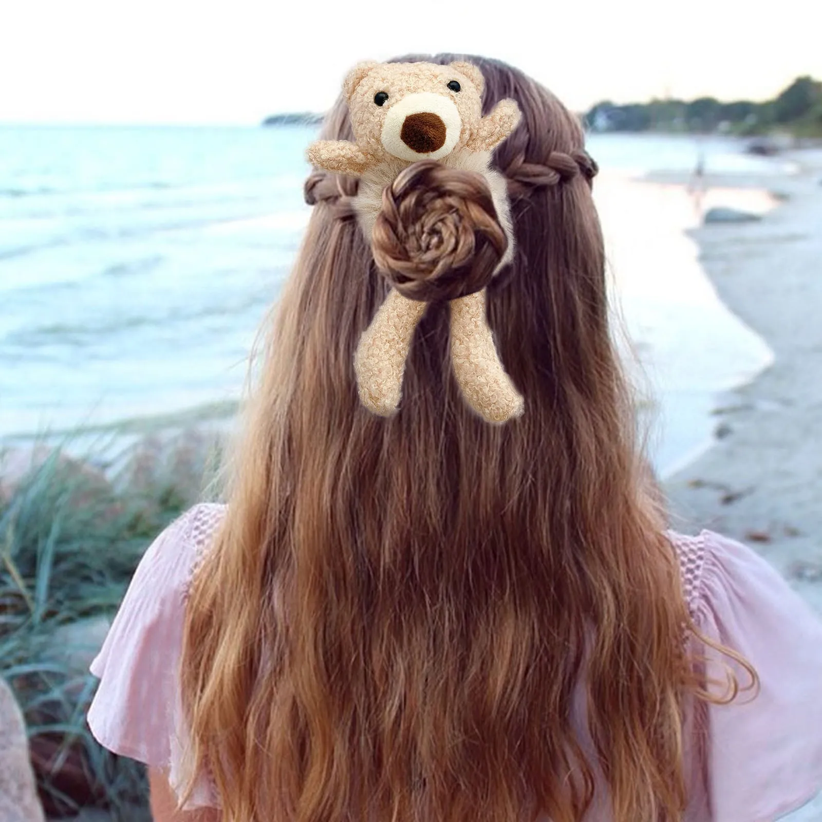 Милые пушистые эластичные резинки для волос с медведем в Корейском стиле милая