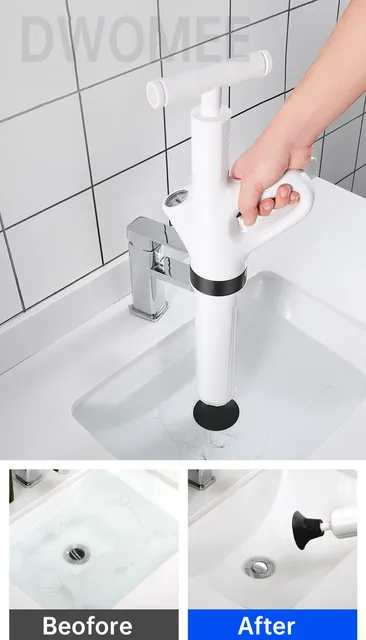 CHICIEVE Sink Plunger,High Pressure Toilet Plunger Sewer Dredge Tool to Easily Clear All Blocked Sink Toilet,Floor Drain,Bathroom