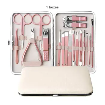

18pcs/set Stainless Steel Nail Clipper Set Multifunction Manicure Pedicure Nail Tool Beauty Tools Kit for men use