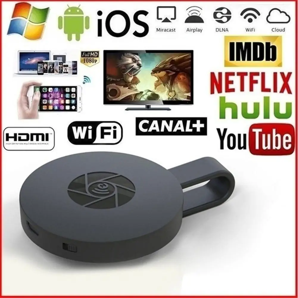 Беспроводной адаптер Wi Fi портативный приемник дисплея 1080P HDMI Miracast Dongle для iPhone iPad
