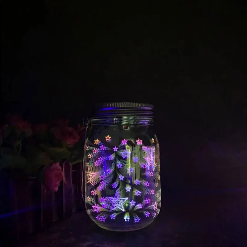 Светодиодный садовый светильник на солнечной батарее 3D проектор уличная лампа в