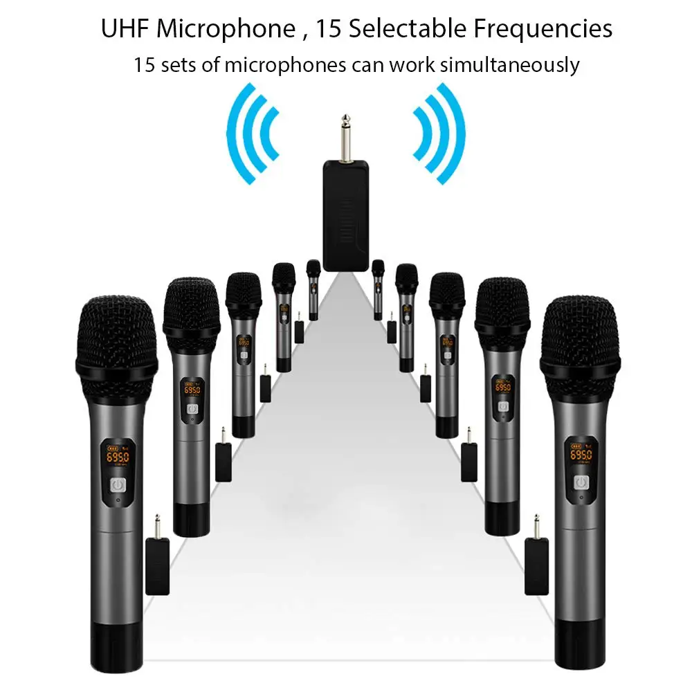 Беспроводной ручной микрофон XIAOKOA UHF динамический портативный с цифровым