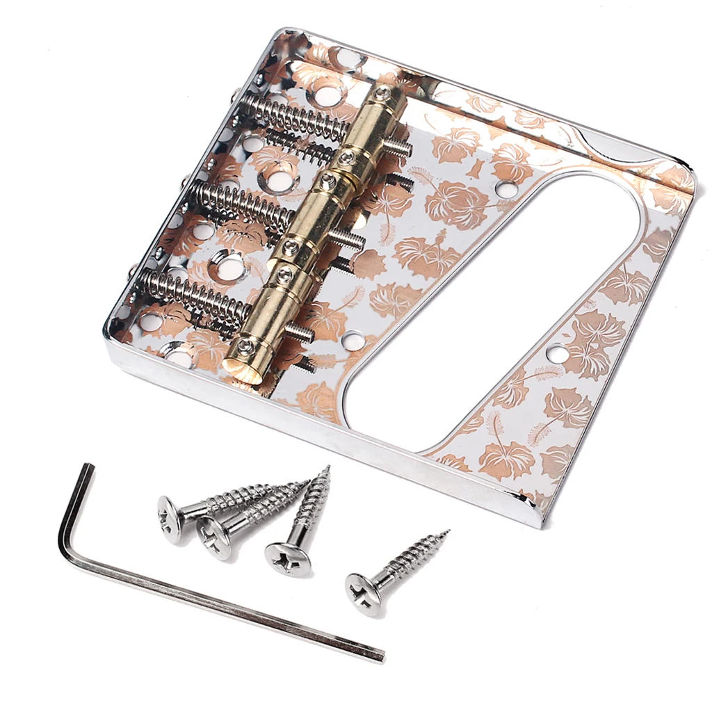 1 Pack Copper 3 Saddle Bridge Tailpiece Replacements for Telecaster Electric Guitar Luthier Supply