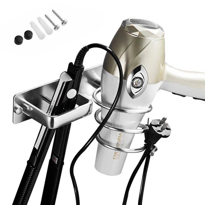 

Spiral Wall Mounted Hair Dryer Storage Organizer Rack Holder Hanger Using in Bathroom Salon Stylist Tool Drier Hair dryer rack #