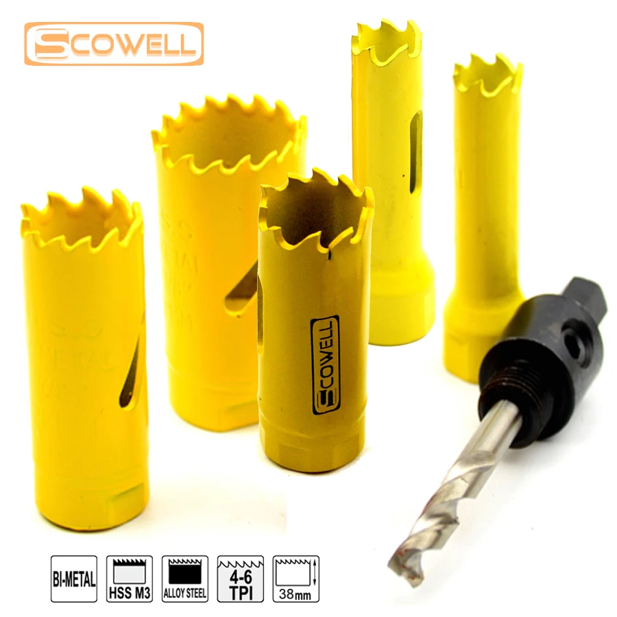 

30% OFF 14mm-29mm HSS Bi-metal M3 hole saw cutter sets top quality 6PCS HSS Metal Working HoleSaw Cutting Blades Kits In Bulk