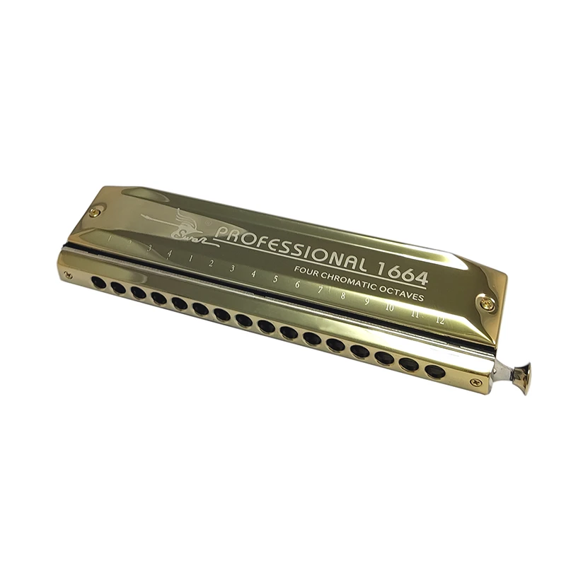 Swan Chromatic Harmonica 16 Holes 64 Tones Mouth Organ Key Of C