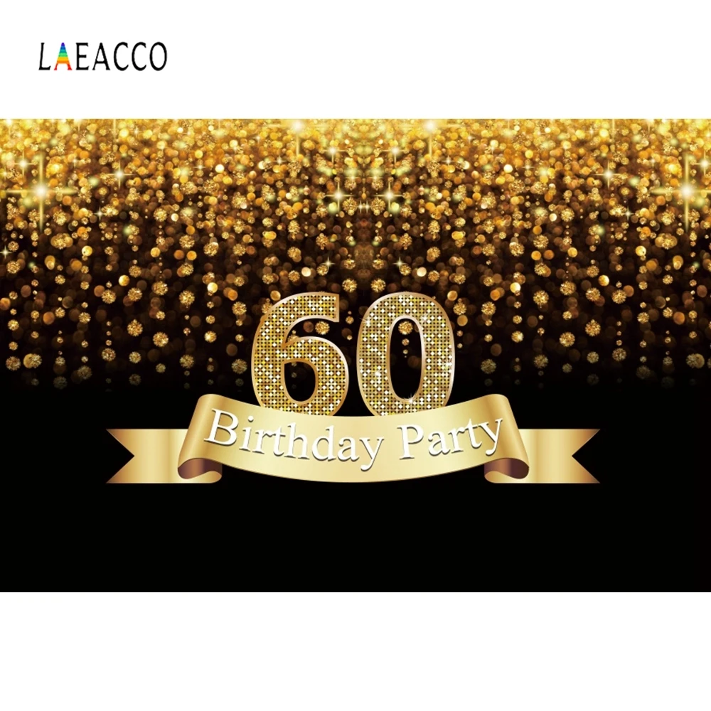 Laeacco фоны для фотосъемки 50-й день рождения Фотофон фон Золотой горошек полосы