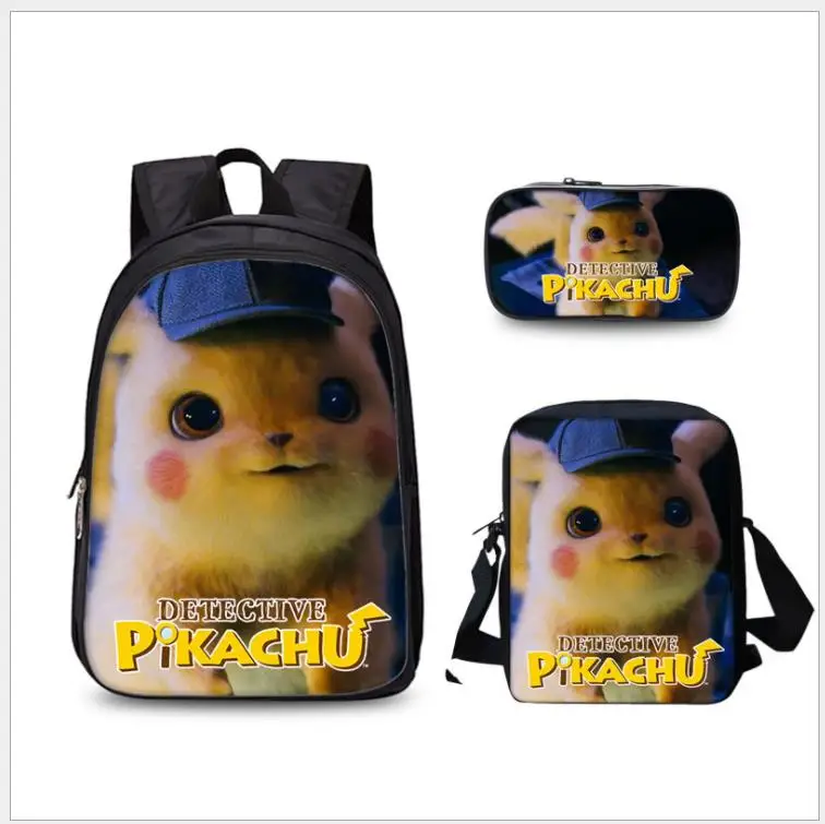 as pictures 3 шт./компл. Pokemon Detective сумки с Пикачу с рисунком аниме школьные ранцы для мальчиков и девочек Подарки два Слои рюкзак для детей Mochilas - Цвет: as pictures
