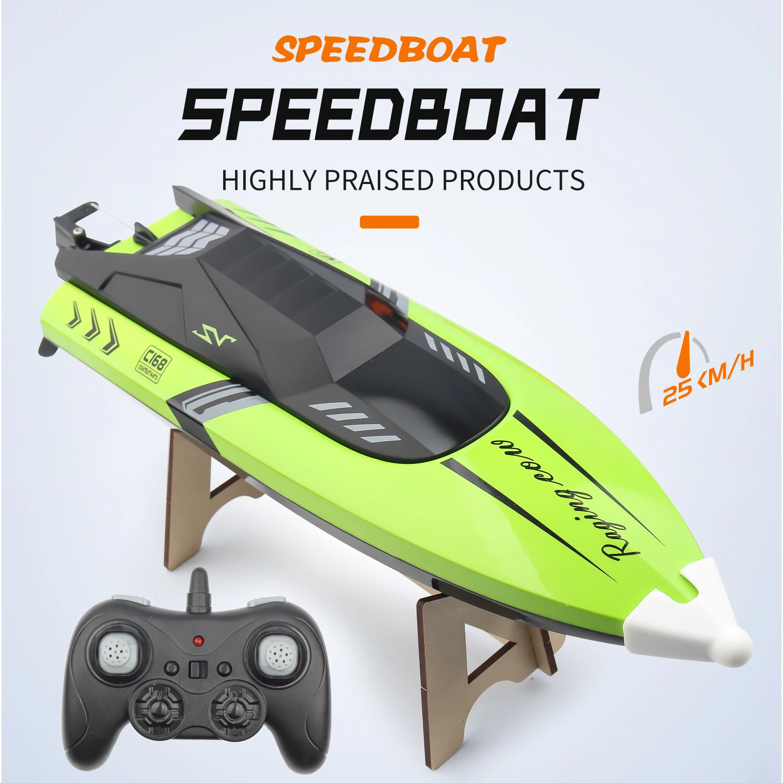 PROD 1005002529818258 C168 High-Speed RC Boat 2.4G Outdoor Speedboat
Dual Protection Water Cooling Cycle Heat Dissipation Long Endurance
Kids Toy