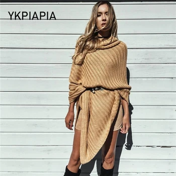 

2020 Knitted Casual Loose Shawl Autumn Winter Streetwear Poncho Women Sweater And Pullovers Plus Size Cloak Sweater Women Cape