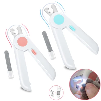 

Pet Cat Dog Nail Clipper Cutter Stainless Steel Grooming Scissors Professional Clippers Claw Nail Scissors With LED Lights