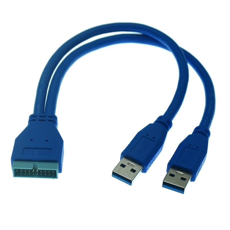 Placa Mãe Dupla de Portas Usb 3.0 Usb a Macho Cabo Adaptador de 20 Pinos Cabo de Extensão Usb de 19 Pinos 25cm 50cm - Imagem 5